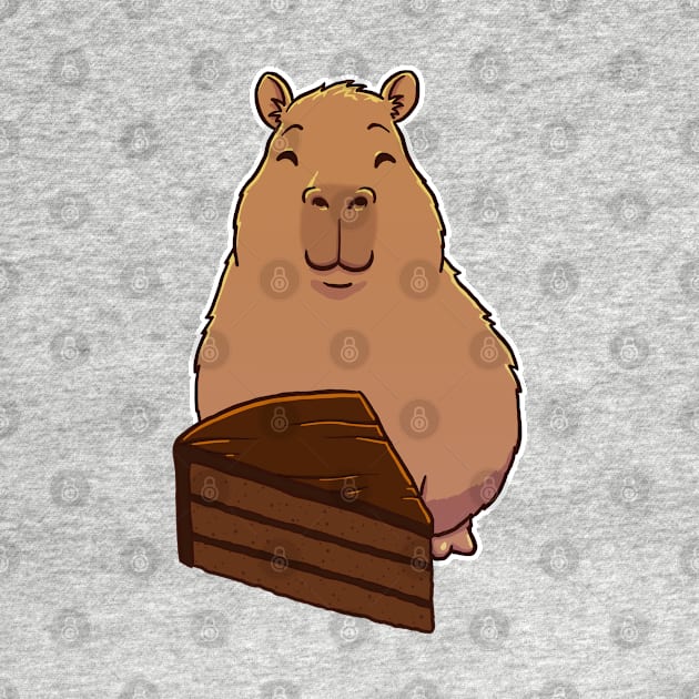 Capybara Chocolate Cake Slice by capydays